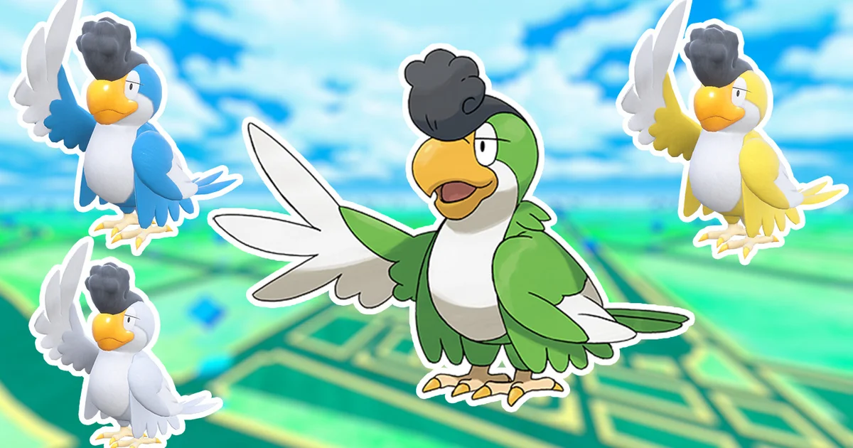 Squawkabilly colors and how to get Squawkabilly in Pokémon Go